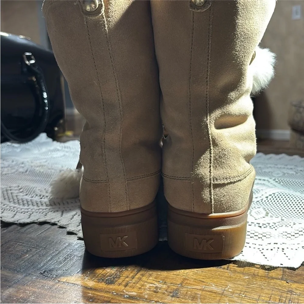 Michael Kors Lace Up Boots, Dk Khaki Size 7.5 - Picture 4 of 12